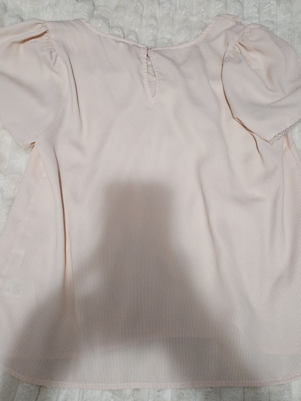 LC Lauren Conrad Peach & White Striped Blouse, Size Large - Picture 3 of 5